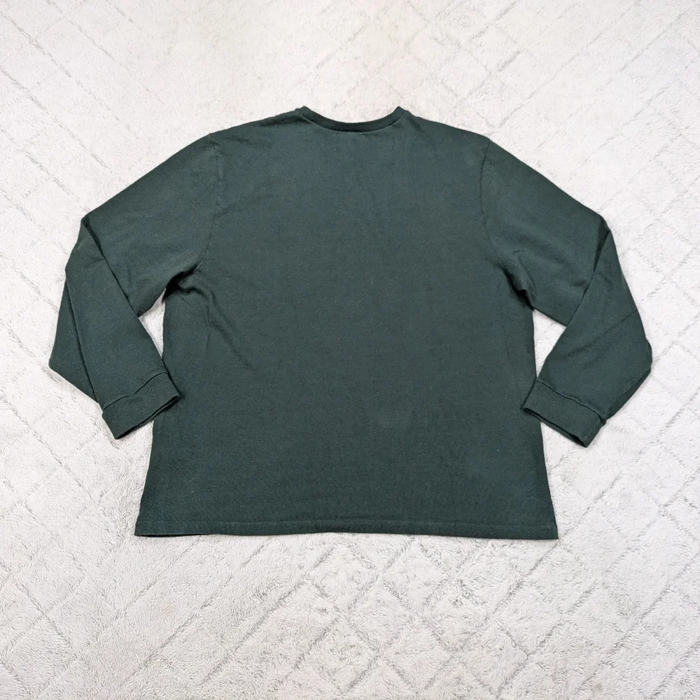 Madewell Shirt Men's XXL Green Dark Palm Relaxed Long Sleeve Tee Pocket